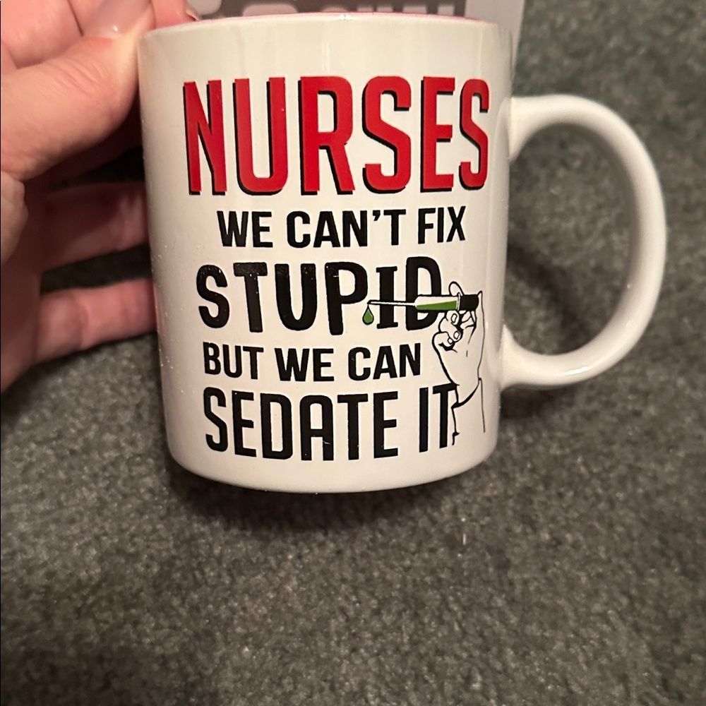 Nurses mug / we can’t fix stupid but we can sedate it 
Tstars Novelty Mug